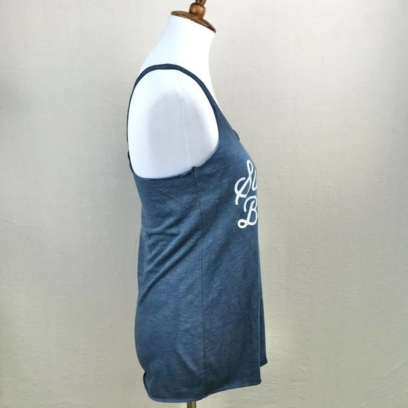 Next Level Women's Medium "Suck It Up Buttercup" Racerback Tank in Indigo/White - Picture 5 of 11
